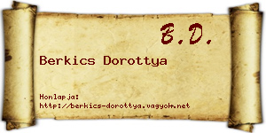 Berkics Dorottya névjegykártya